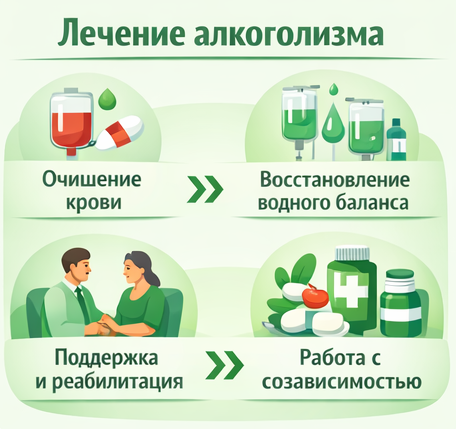 лечение алкоголизма в Ханты-Мансийске этапы